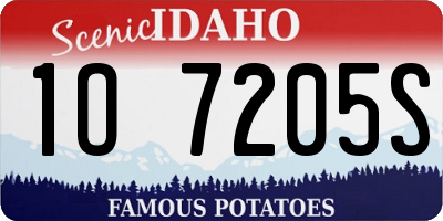 ID license plate 1O7205S