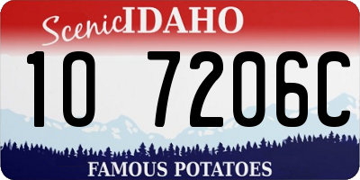 ID license plate 1O7206C