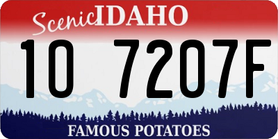 ID license plate 1O7207F
