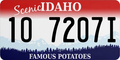 ID license plate 1O7207I