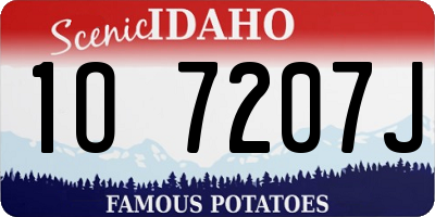 ID license plate 1O7207J