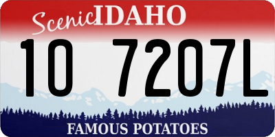 ID license plate 1O7207L