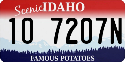 ID license plate 1O7207N