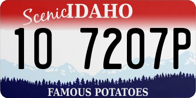 ID license plate 1O7207P