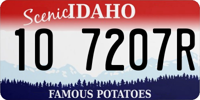 ID license plate 1O7207R