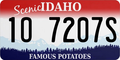ID license plate 1O7207S