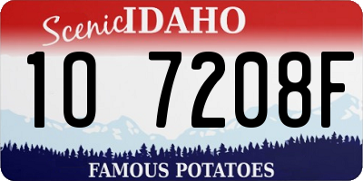 ID license plate 1O7208F