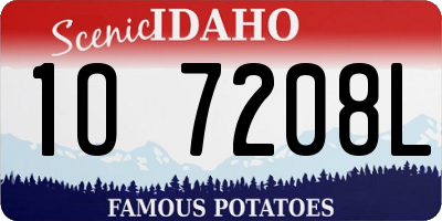 ID license plate 1O7208L