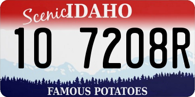 ID license plate 1O7208R