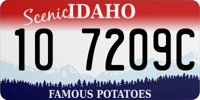 ID license plate 1O7209C