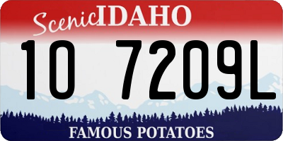ID license plate 1O7209L