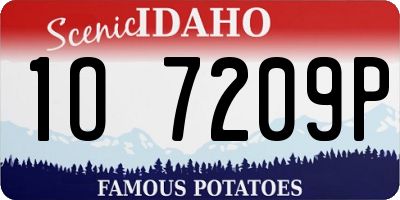 ID license plate 1O7209P
