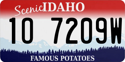 ID license plate 1O7209W