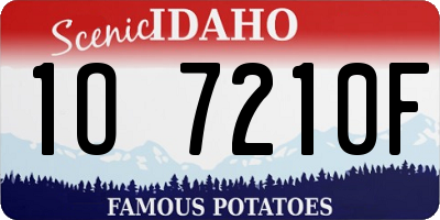 ID license plate 1O7210F