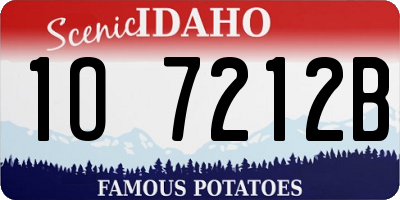 ID license plate 1O7212B