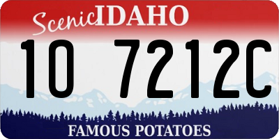 ID license plate 1O7212C