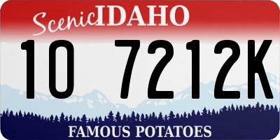 ID license plate 1O7212K