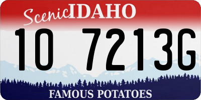 ID license plate 1O7213G