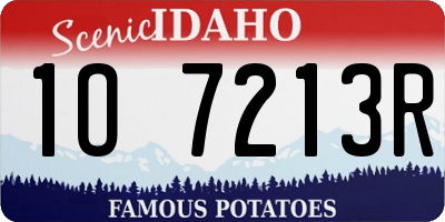 ID license plate 1O7213R