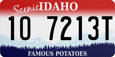 ID license plate 1O7213T
