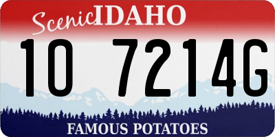ID license plate 1O7214G