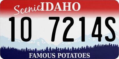 ID license plate 1O7214S
