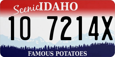 ID license plate 1O7214X