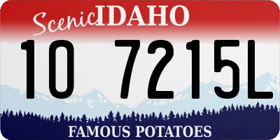 ID license plate 1O7215L