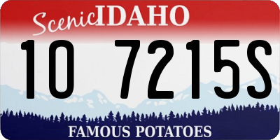 ID license plate 1O7215S