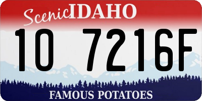ID license plate 1O7216F