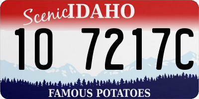 ID license plate 1O7217C