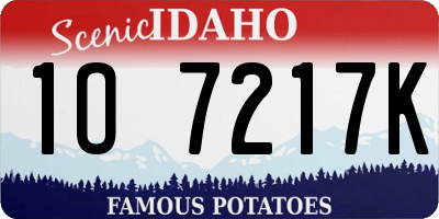 ID license plate 1O7217K