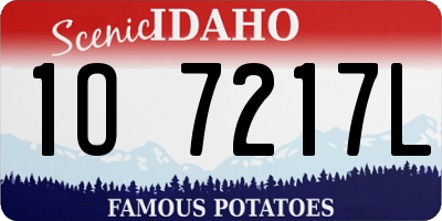 ID license plate 1O7217L