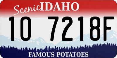 ID license plate 1O7218F