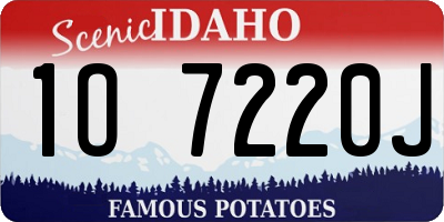 ID license plate 1O7220J
