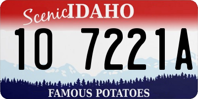 ID license plate 1O7221A