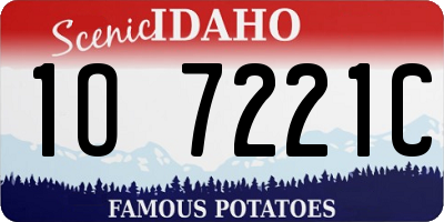 ID license plate 1O7221C