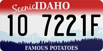 ID license plate 1O7221F