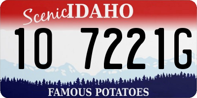 ID license plate 1O7221G