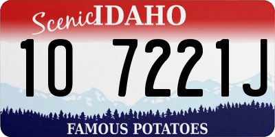 ID license plate 1O7221J