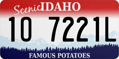 ID license plate 1O7221L