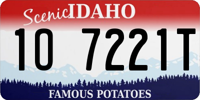 ID license plate 1O7221T
