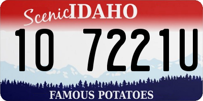 ID license plate 1O7221U