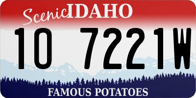 ID license plate 1O7221W