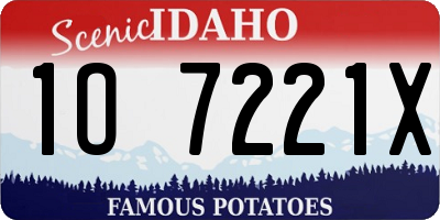 ID license plate 1O7221X