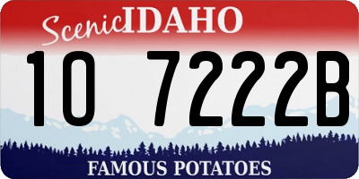ID license plate 1O7222B