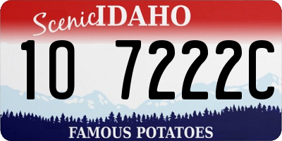 ID license plate 1O7222C