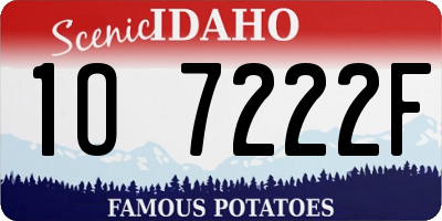 ID license plate 1O7222F