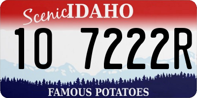 ID license plate 1O7222R