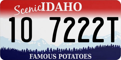 ID license plate 1O7222T